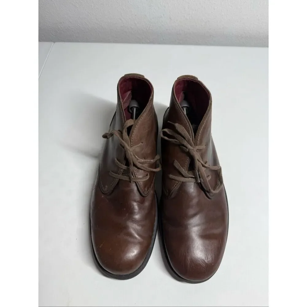 Clarks Ankle Boots Men Size 13 Brown Leather Lace Up See Description
